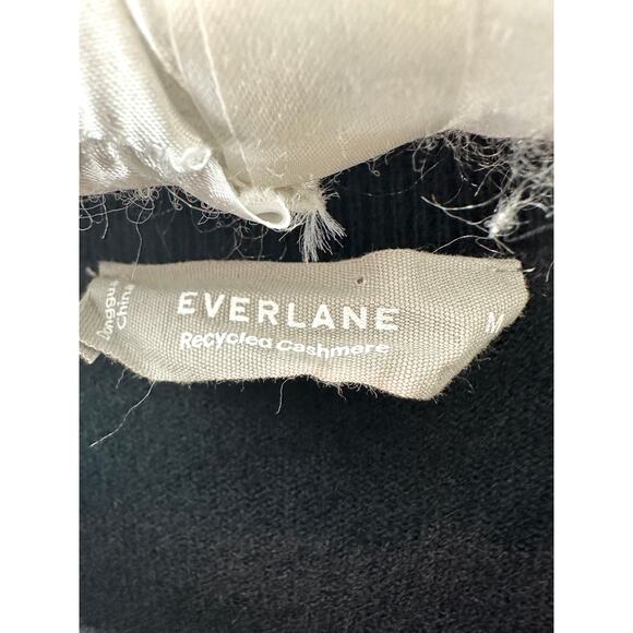 EVERLANE Black ReCashmere Crewneck Sweater Eco Soft Knit Cashmere Blend | Medium - Picture 5 of 7